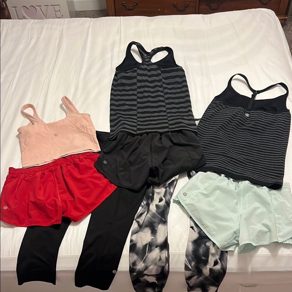 Lululemon Activewear Set with Tanks and Shorts and leggings